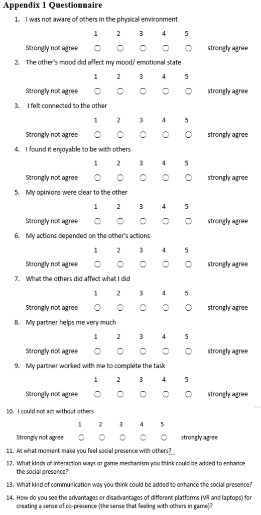 User Testing – Questionnaire and Feedbacks – Final Major Project